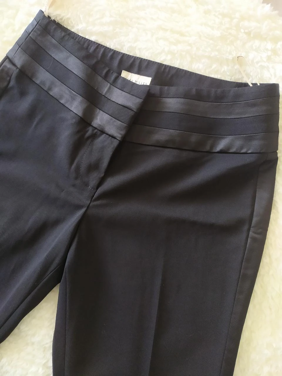 Karen Millen Pantalon Capri Élégant en Laine Noir UK8 EU36 Neuf – photo 2
